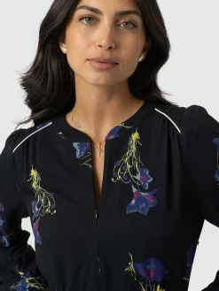Adaline Zip Up Dress - Blue Lily Gardens