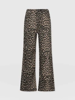 Adjustable Wide Leg Jean - Leopard