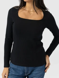 Akia Long Sleeve Tee - Black