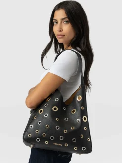Allana Eyelet Bag - Black