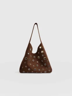 Allana Eyelet Bag - Coffee Suede