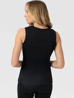 Andie V Neck Vest - Black Lace