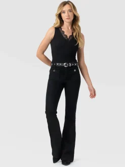 Andie V Neck Vest - Black Lace