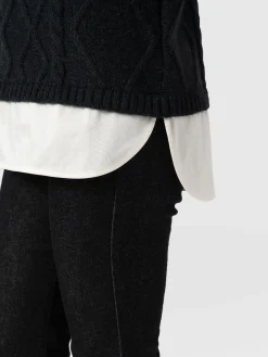 Arden Mock Shirt Sweater - Black
