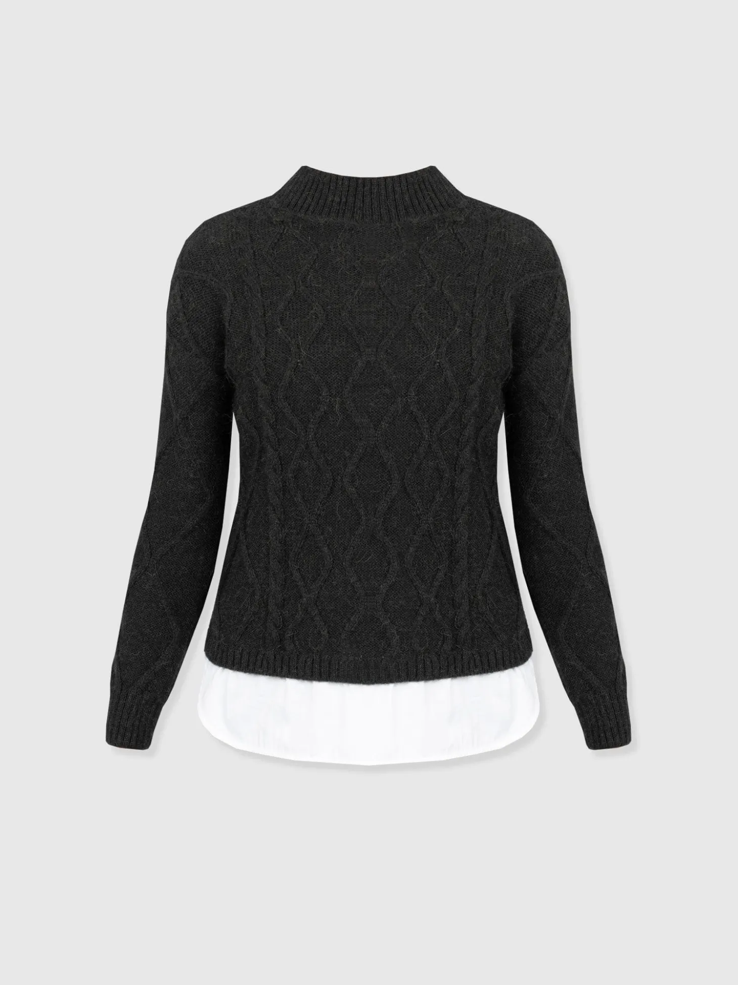 Arden Mock Shirt Sweater - Black