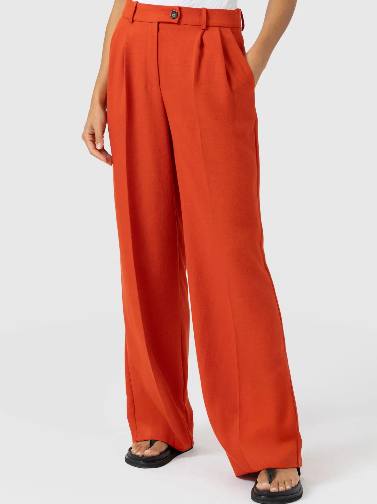 Argent Wide Leg Pant - Burnt Orange