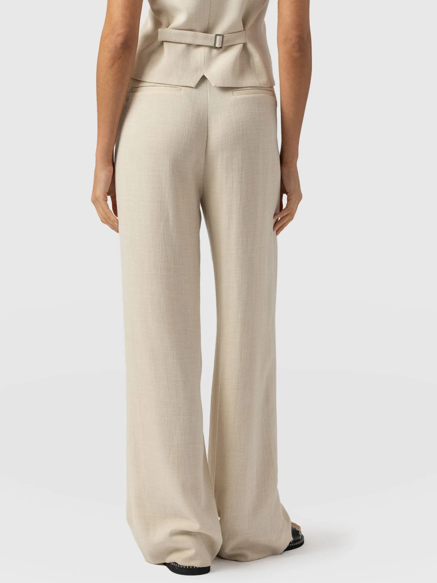 Argent Wide Leg Pant - Cream
