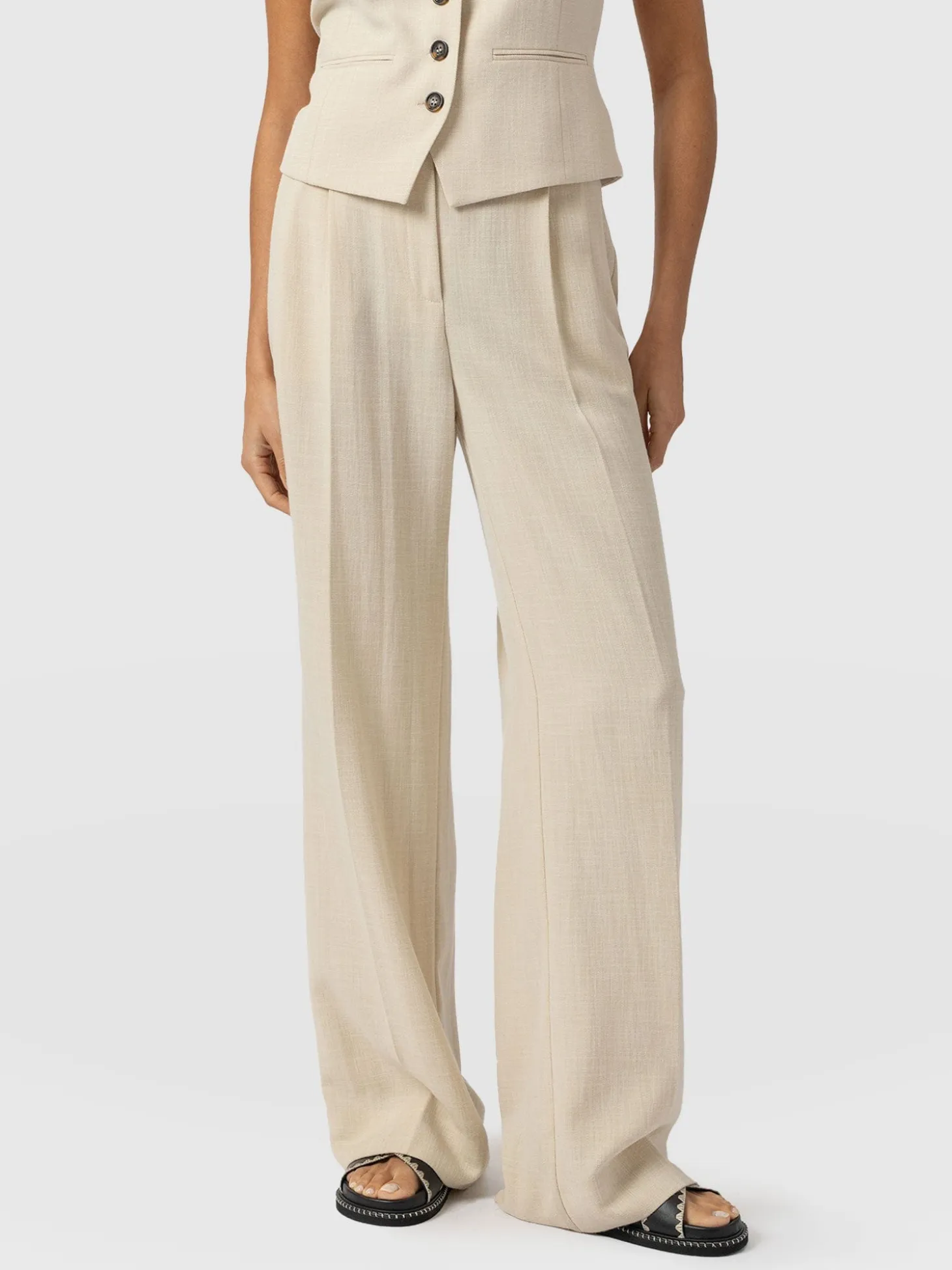 Argent Wide Leg Pant - Cream