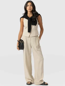 Argent Wide Leg Pant - Cream