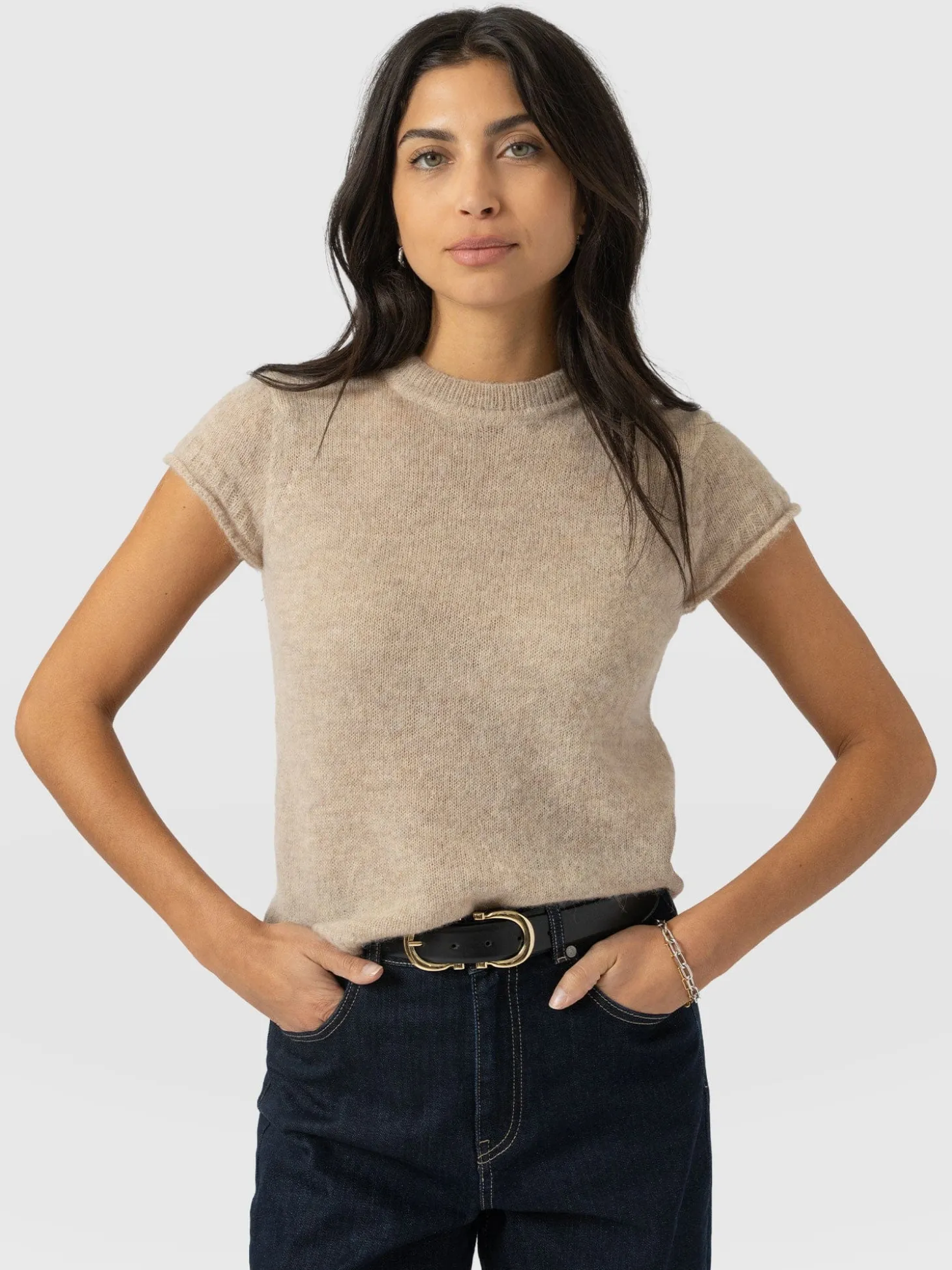 Ariella Baby Tee - Beige