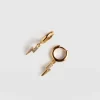 Astral Lightning Charm Drop Earrings - Gold