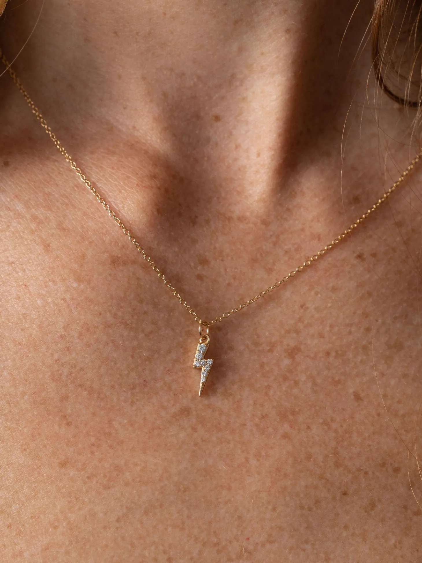 Astral Lightning Charm Necklace - Gold