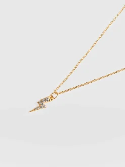 Astral Lightning Charm Necklace - Gold