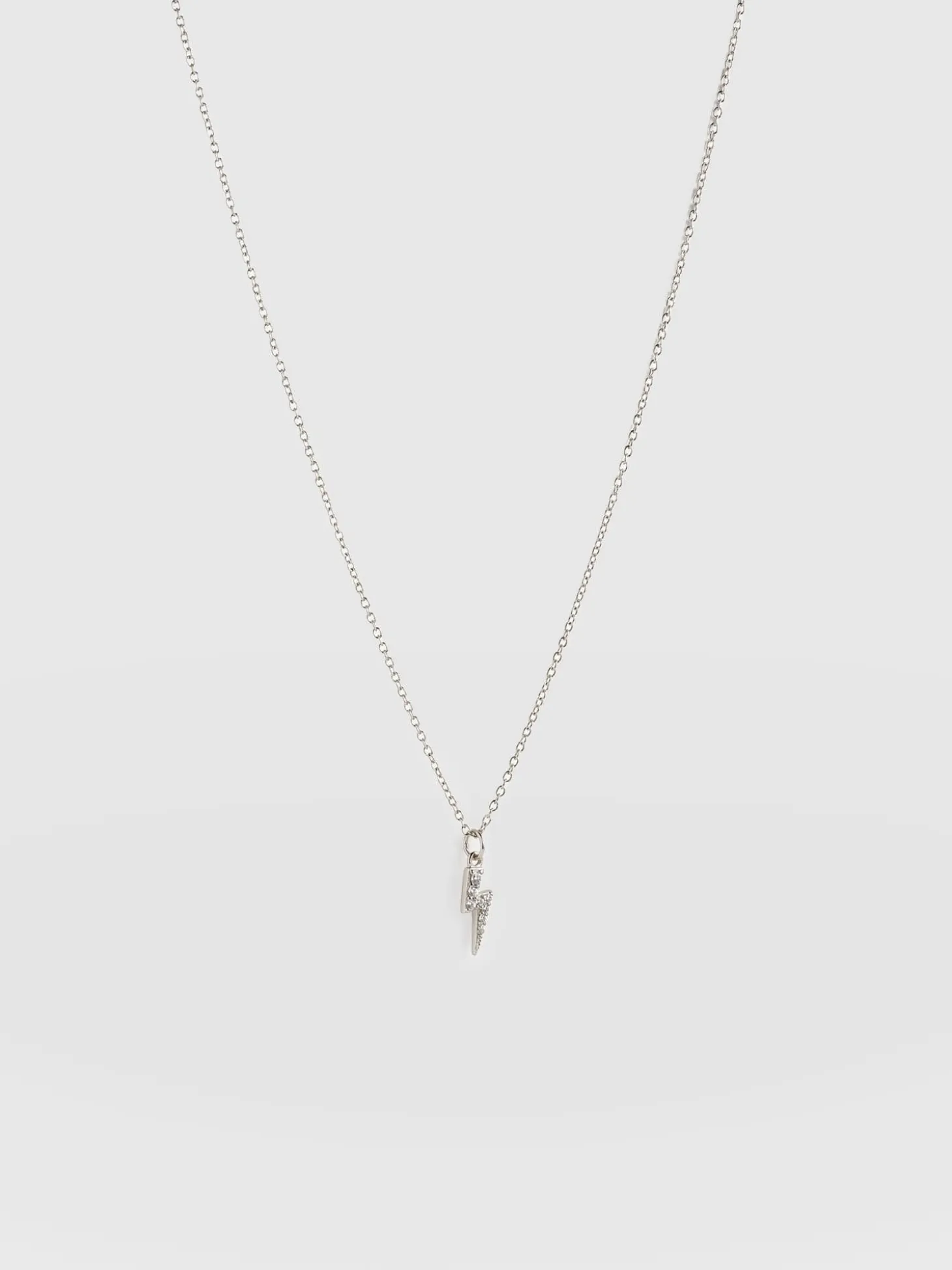 Astral Lightning Charm Necklace - Silver