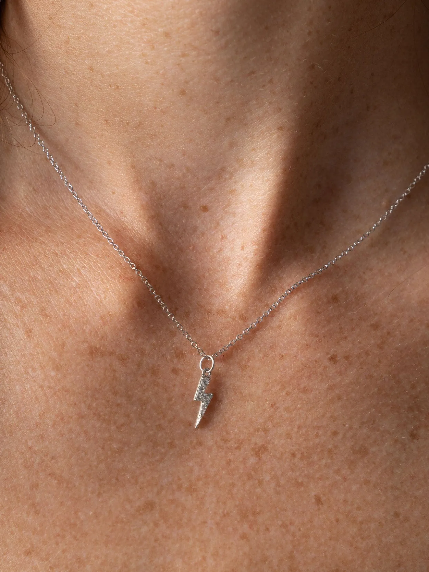 Astral Lightning Charm Necklace - Silver