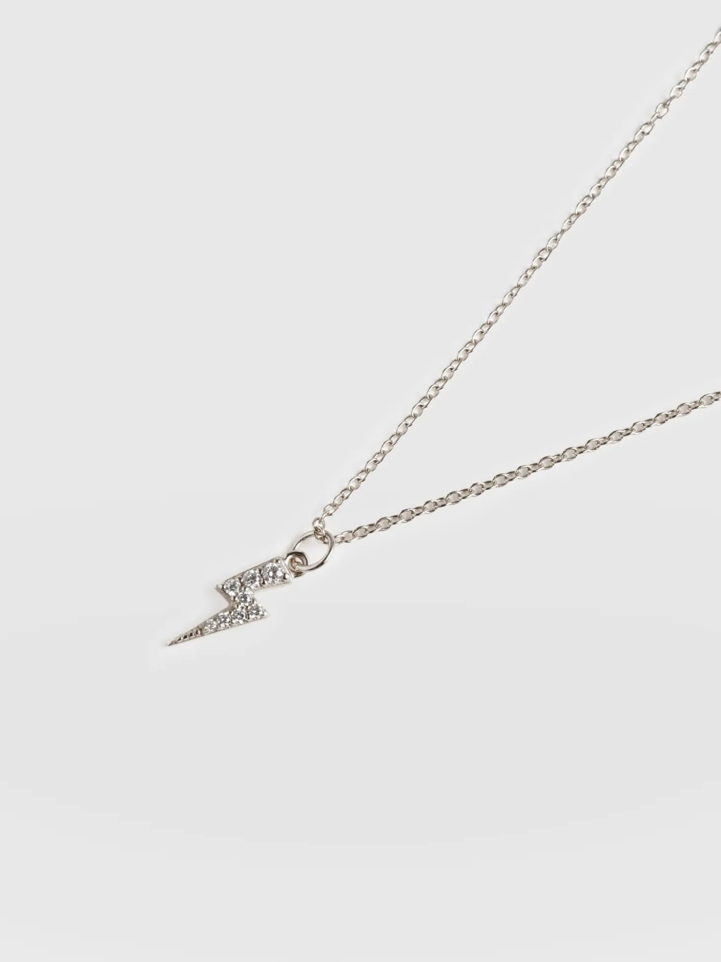 Astral Lightning Charm Necklace - Silver