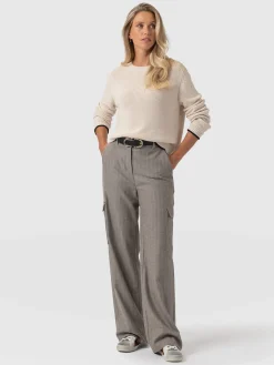 Astrid Cargo Pant - Brown Herringbone