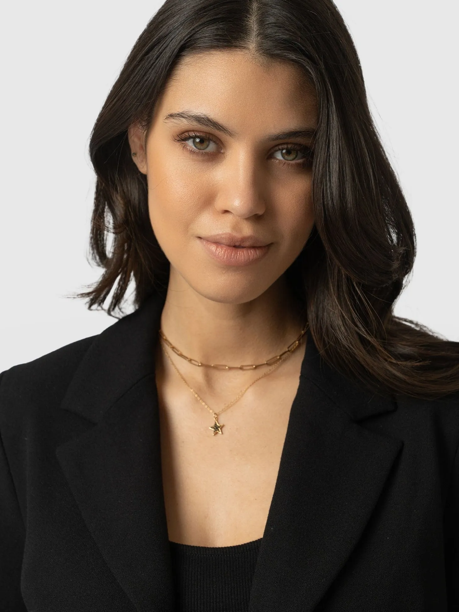 Astrid Cropped Blazer - Black Crepe