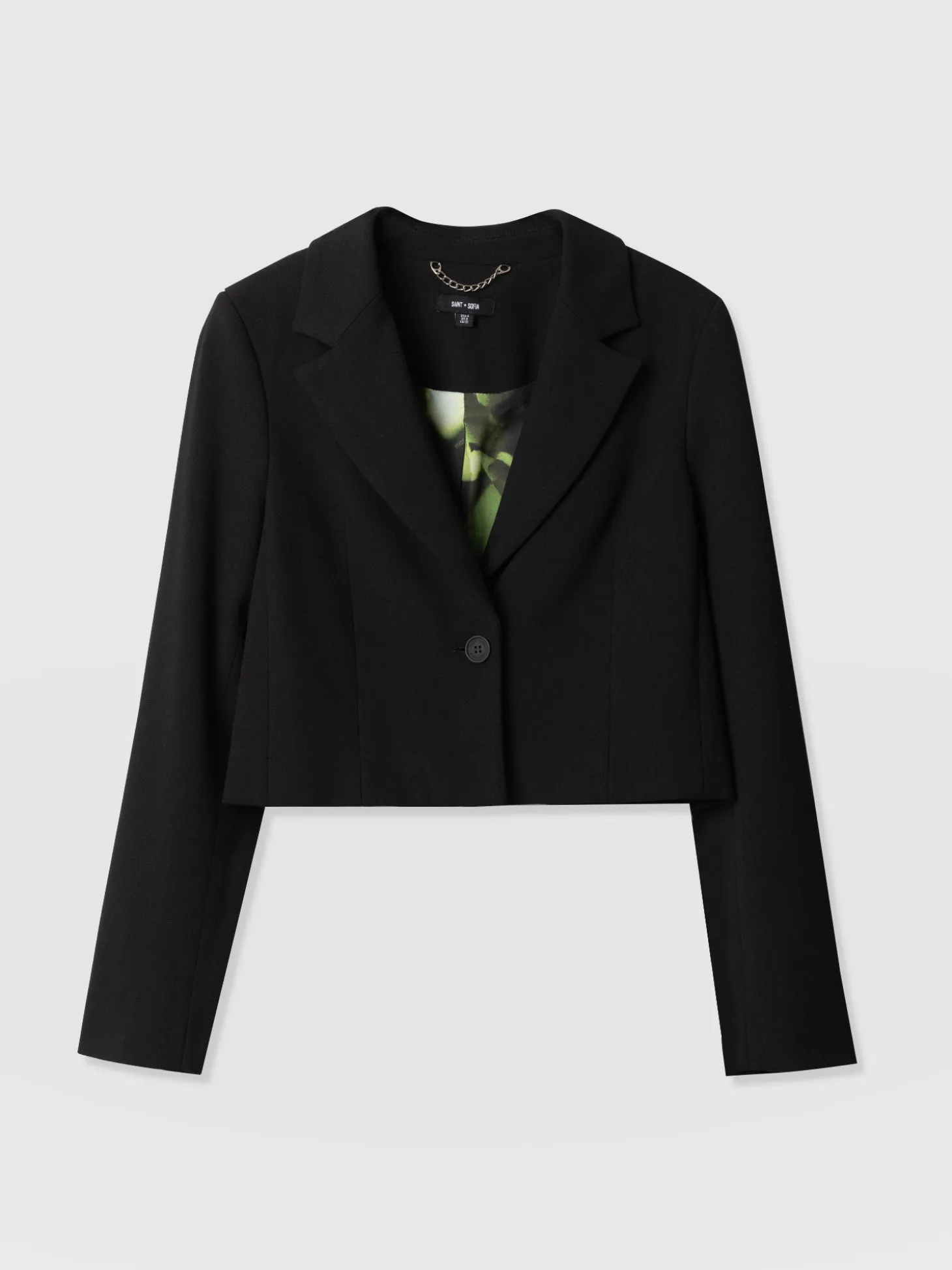Astrid Cropped Blazer - Black Crepe