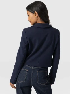 Astrid Cropped Blazer - Navy
