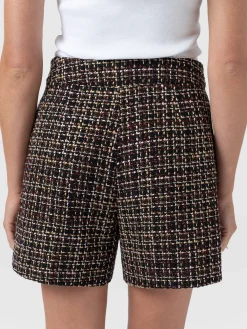 Astrid Short - Black/Burgundy/Gold Boucle