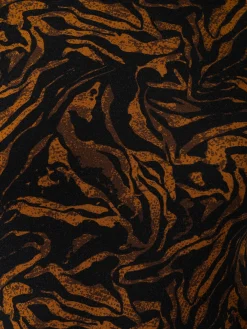 Austen Crew Neck Long Sleeve Tee - Brown Zebra