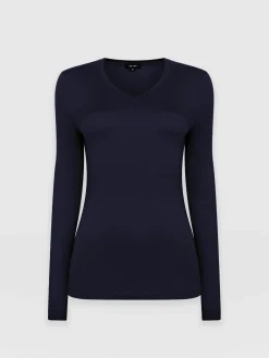 Austen Crew Neck Long Sleeve Tee - Navy
