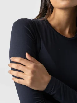 Austen Crew Neck Long Sleeve Tee - Navy