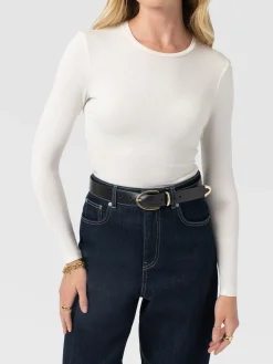 Austen Crew Neck Tee - Cream