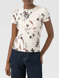 Austen Crew Neck Tee Short Sleeve - White Mist Floral