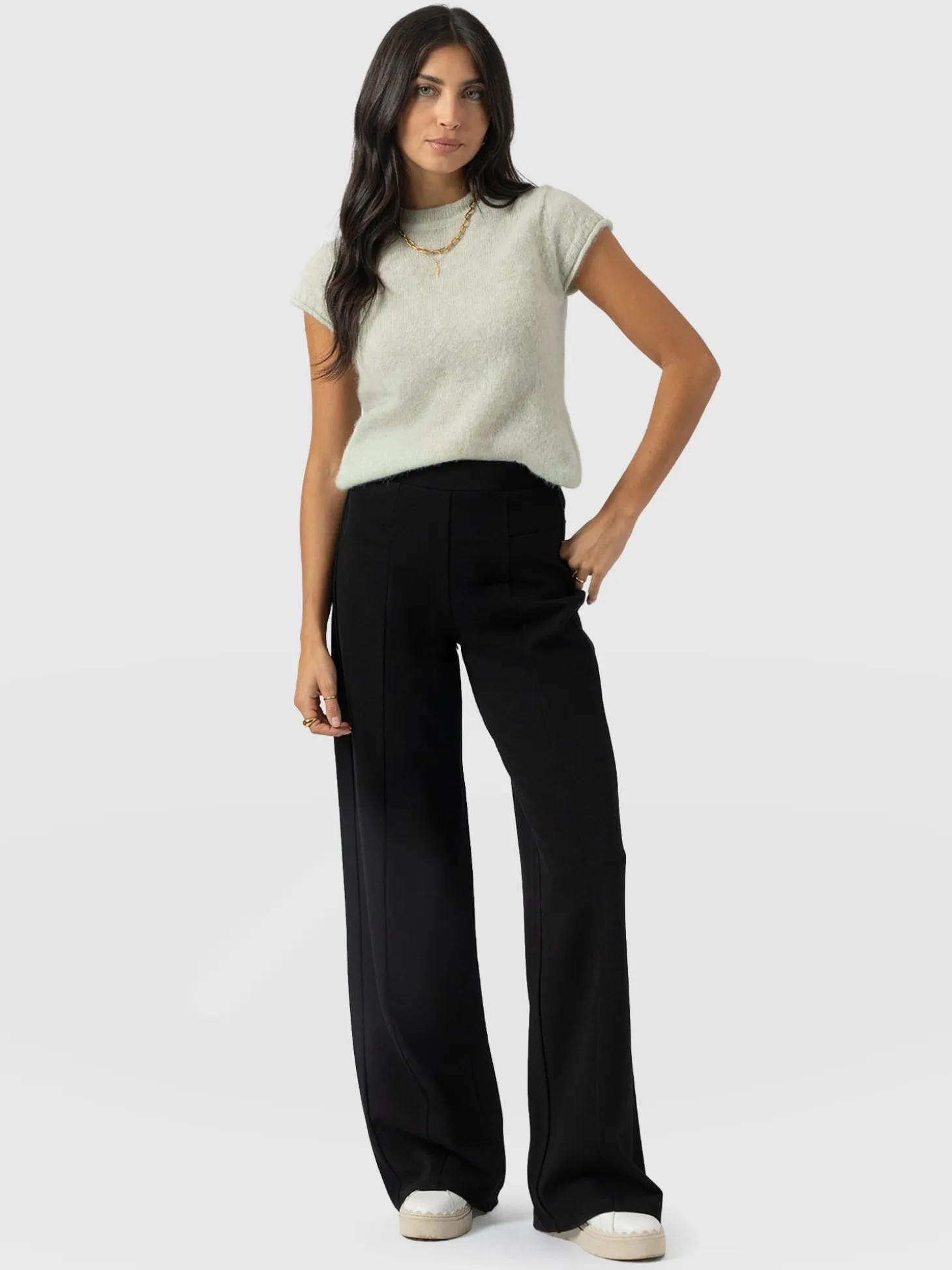 Averie Wide Leg Pant - Black