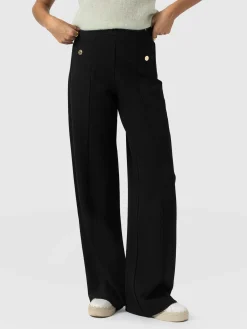 Averie Wide Leg Pant - Black Molten