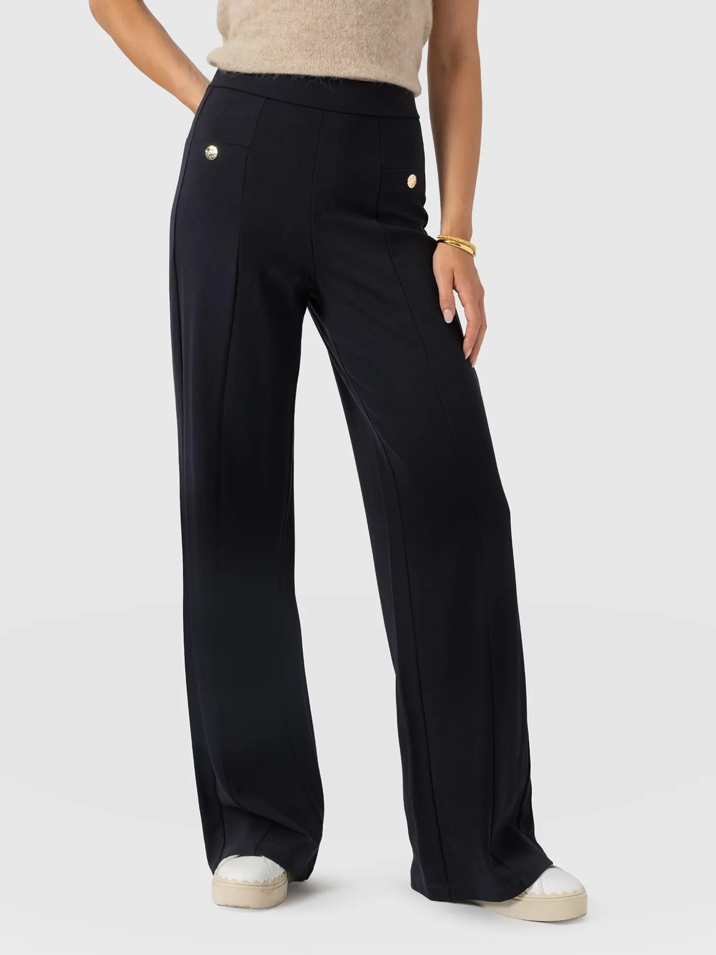 Averie Wide Leg Pant - Navy