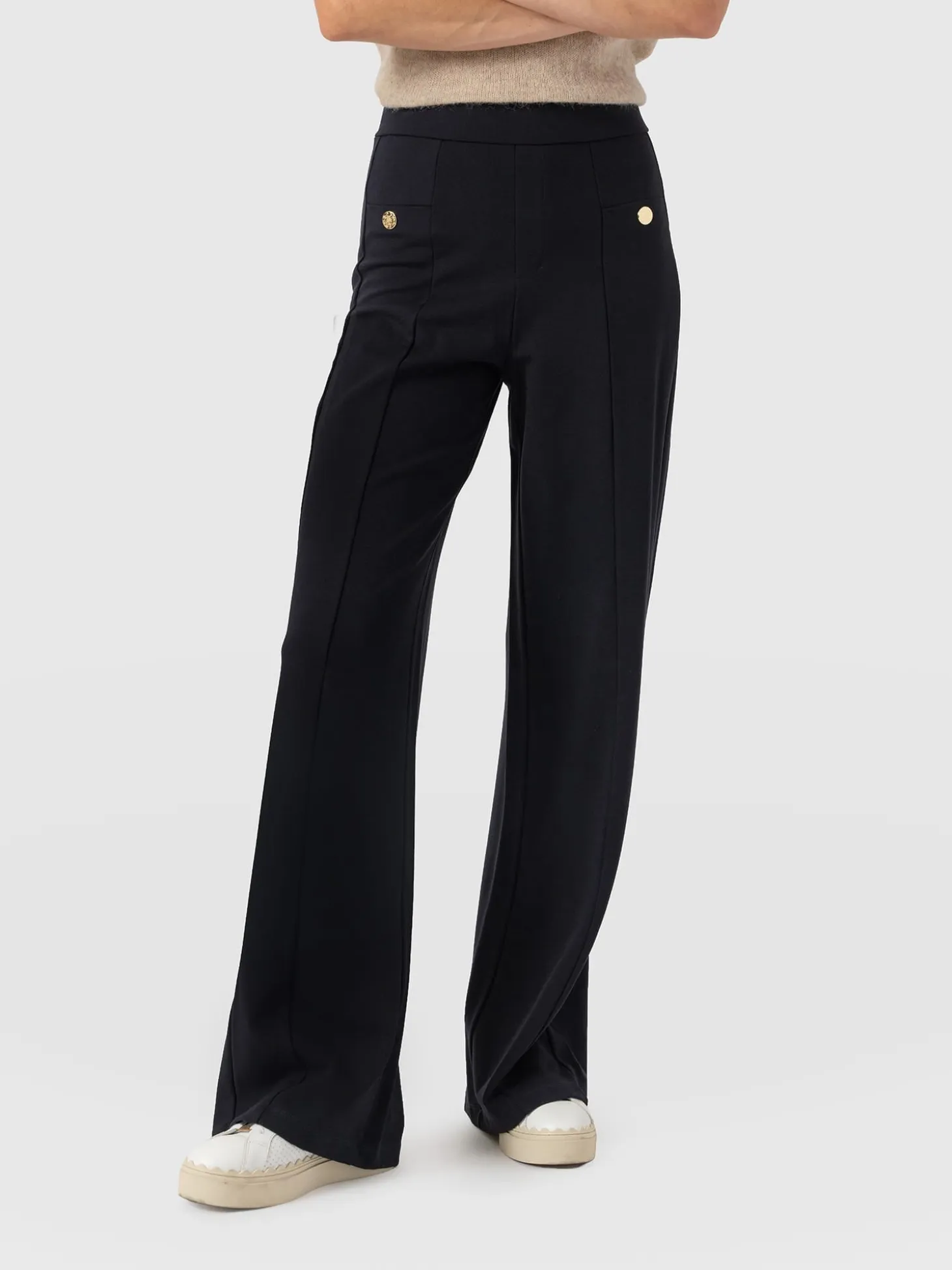 Averie Wide Leg Pant - Navy