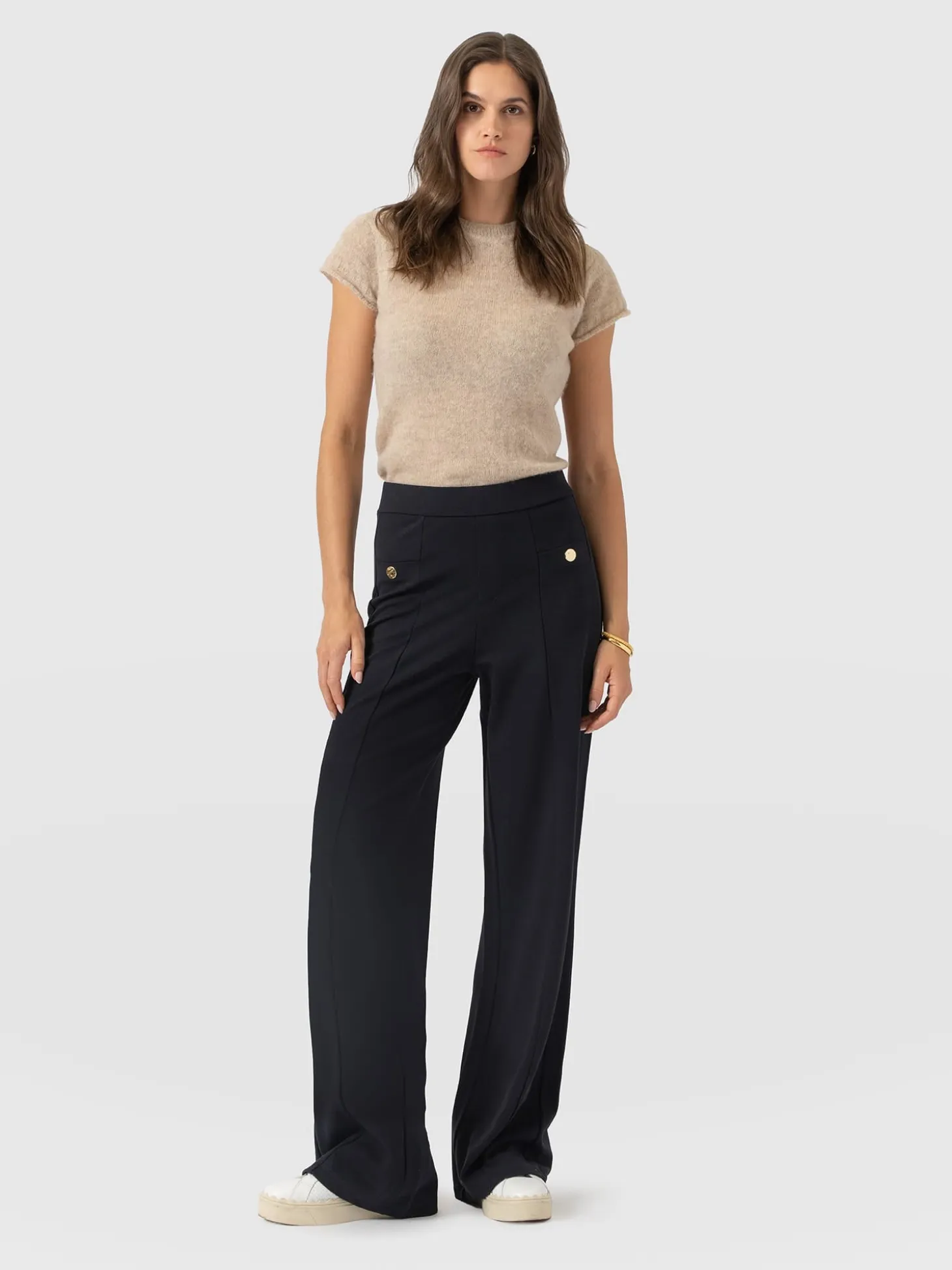 Averie Wide Leg Pant - Navy