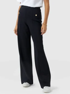 Averie Wide Leg Pant - Navy Molten