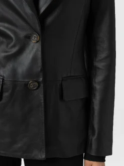 Axel Single Breasted Blazer - Black Leather