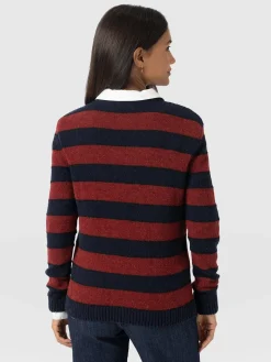 Azura Knit Sweater - Red/Navy
