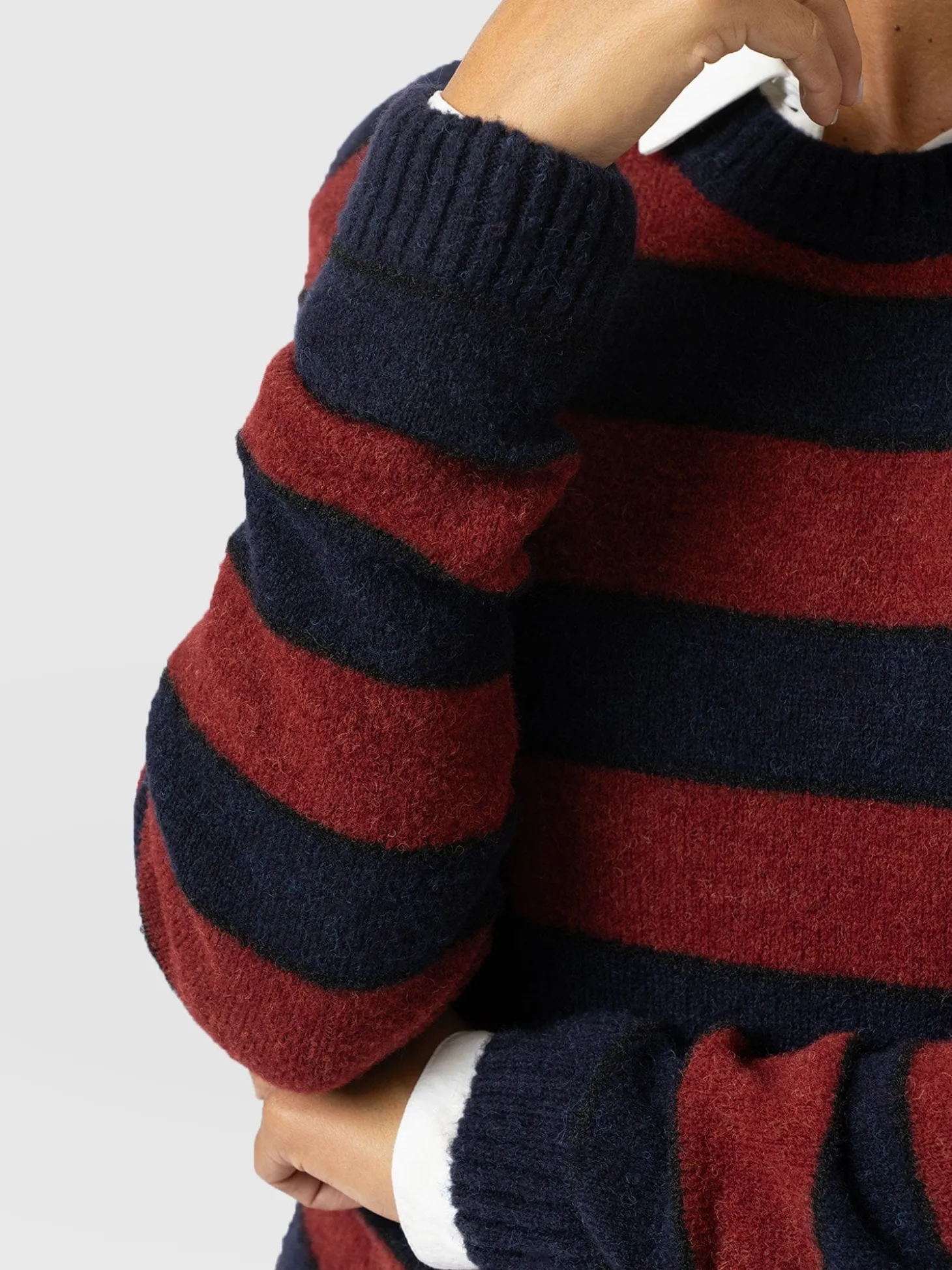 Azura Knit Sweater - Red/Navy