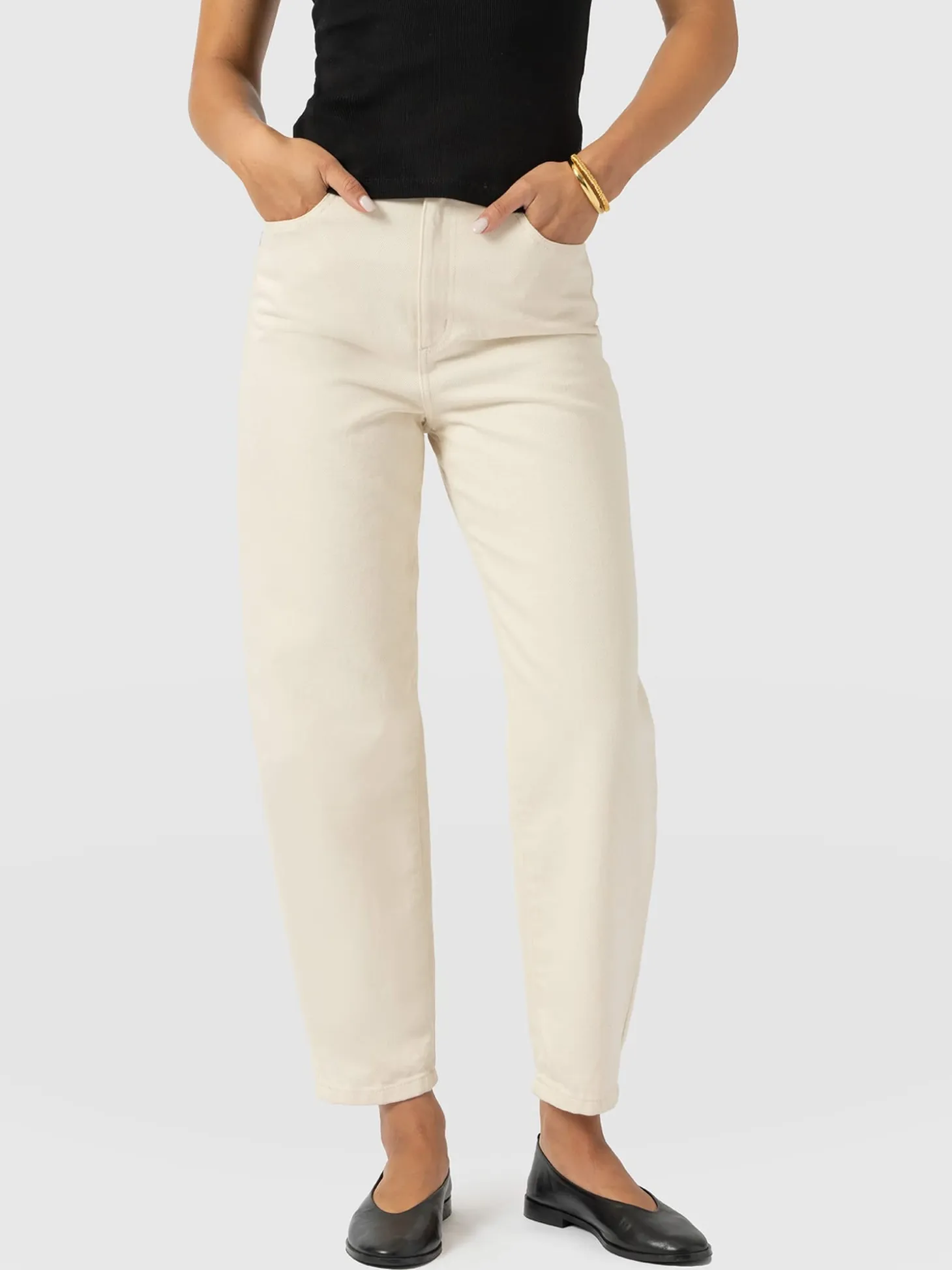 Barrel Leg Jean - Cream