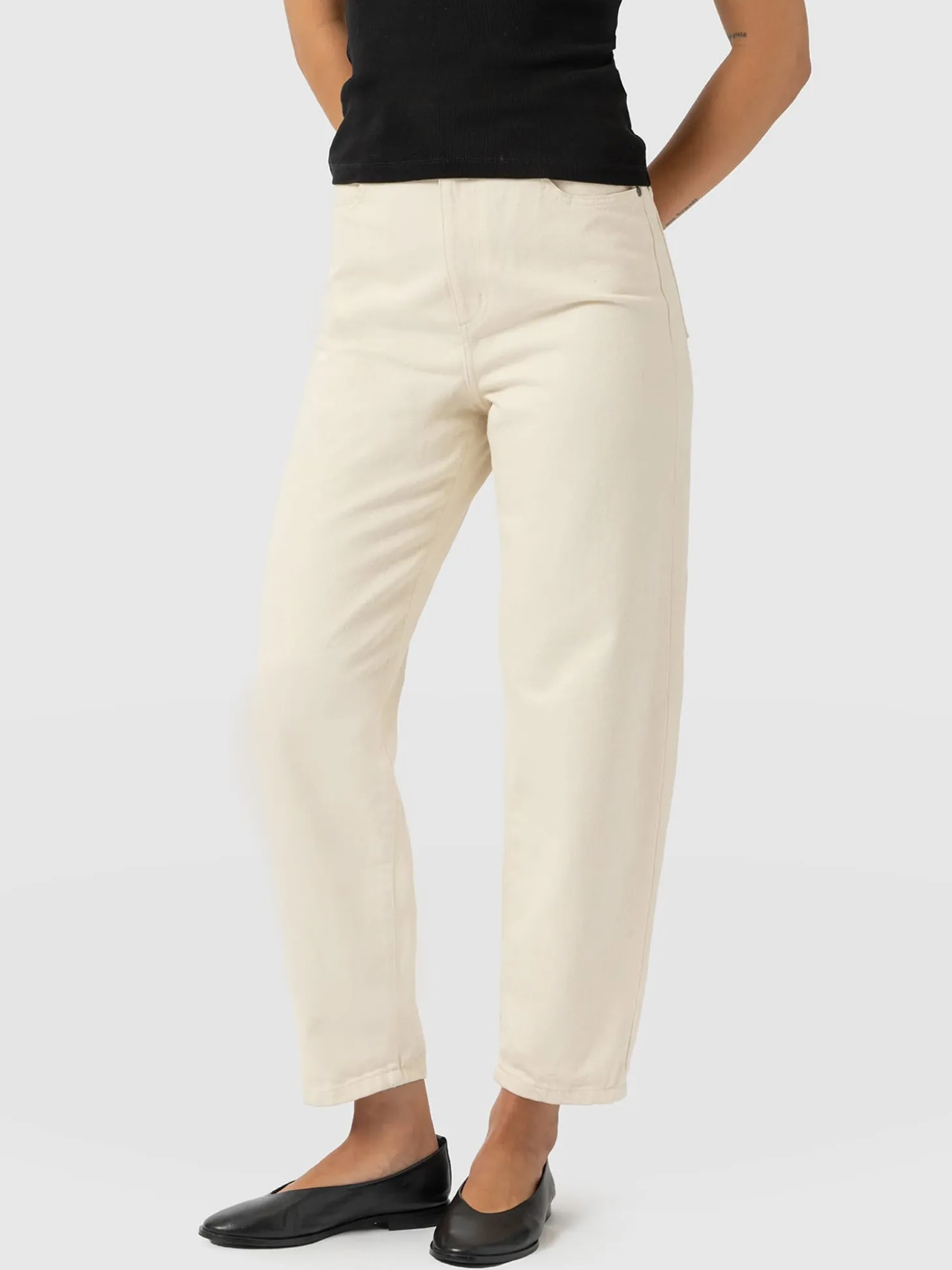 Barrel Leg Jean - Cream