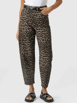 Barrel Leg Jean - Leopard