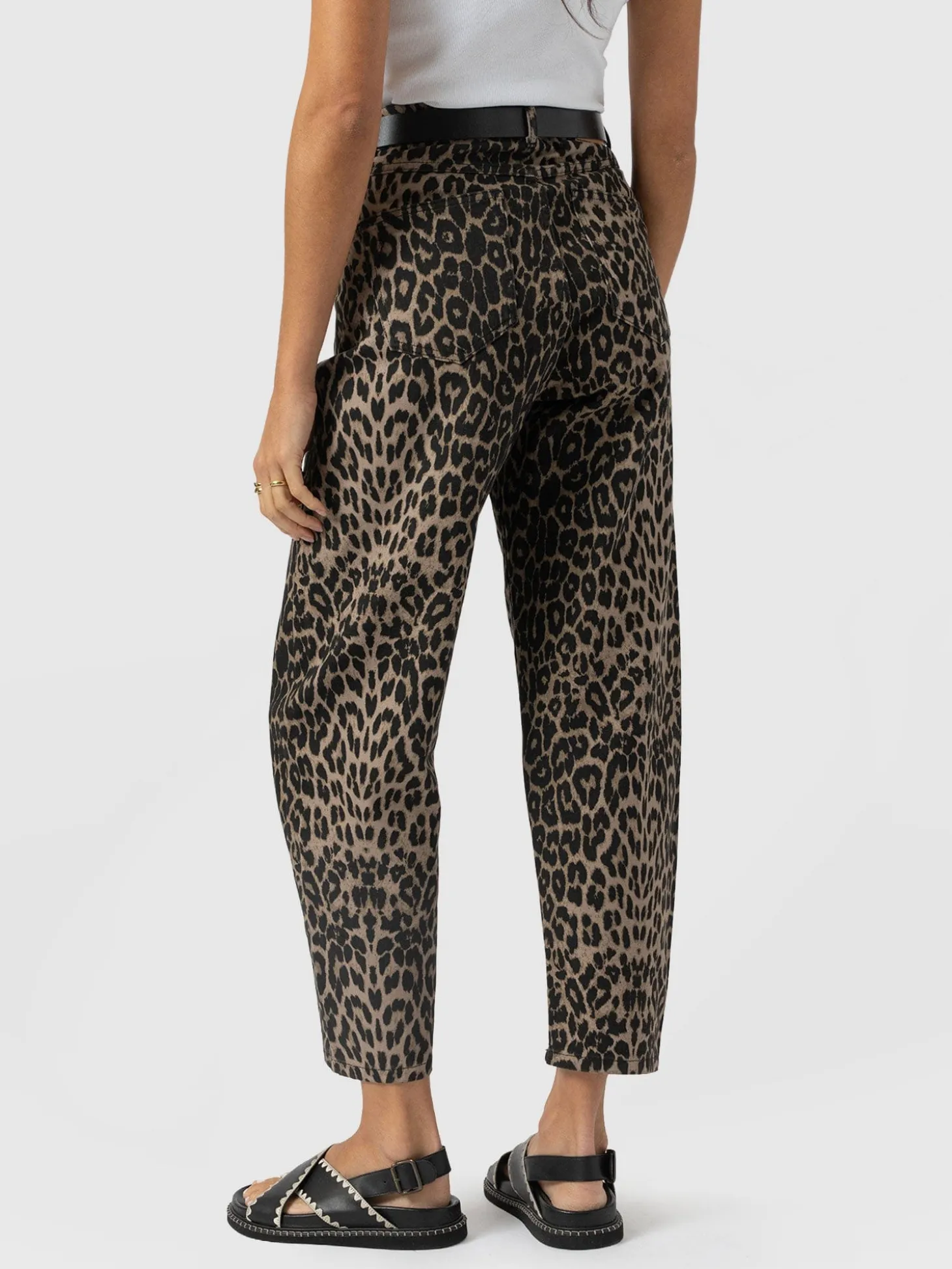 Barrel Leg Jean - Leopard
