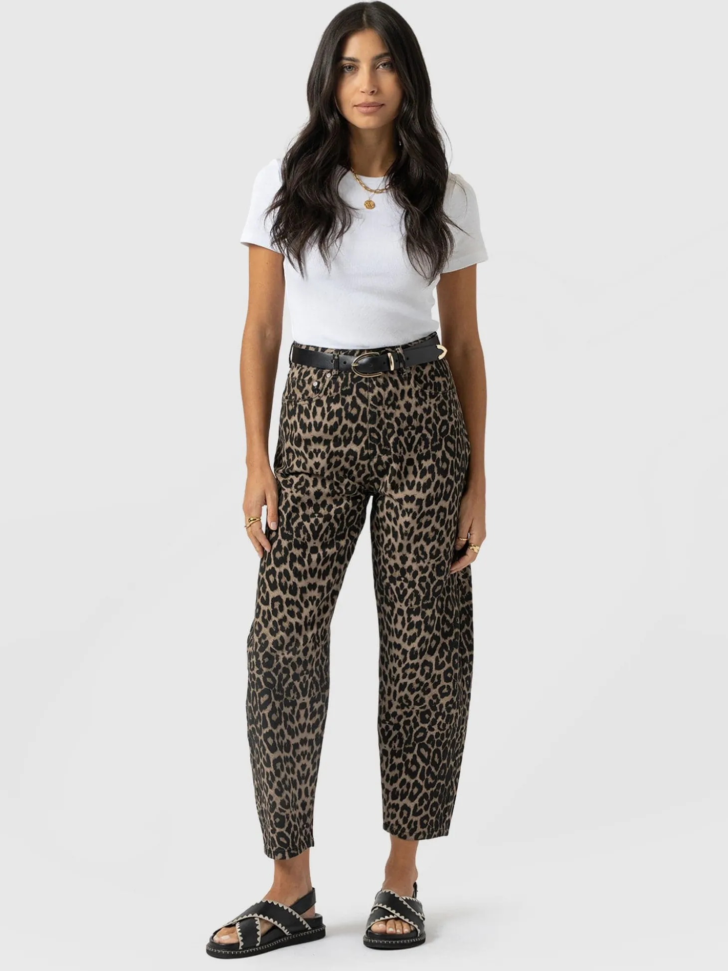 Barrel Leg Jean - Leopard