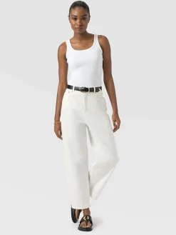 Barrel Leg Jean - White