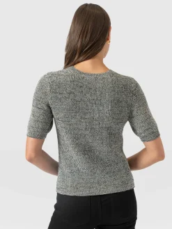 Blair Knit Tee - Black/Blue/Yellow