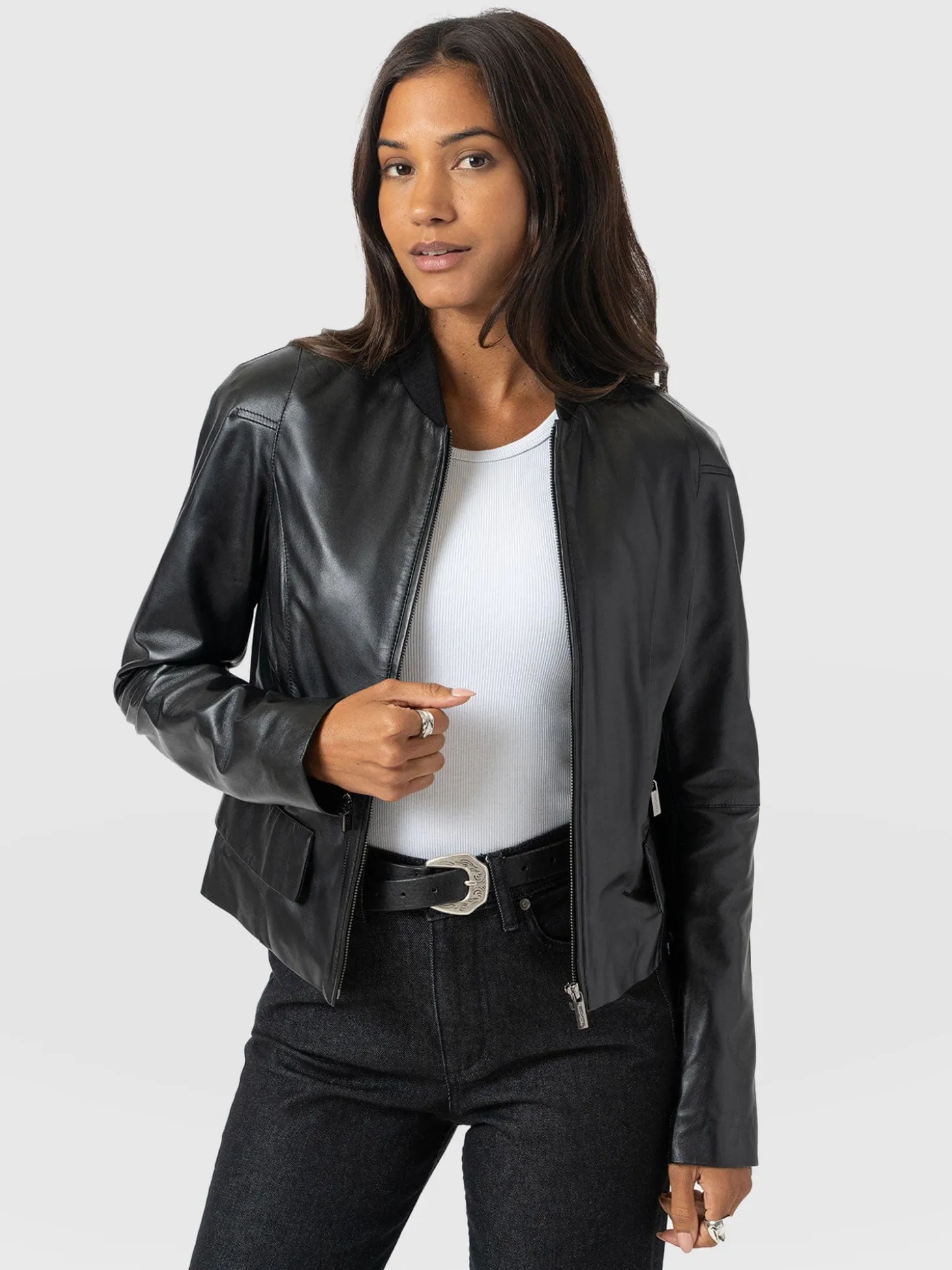Blane Leather Jacket - Black