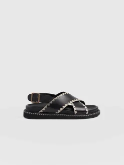 Bonnie Cross Over Sandals - Black