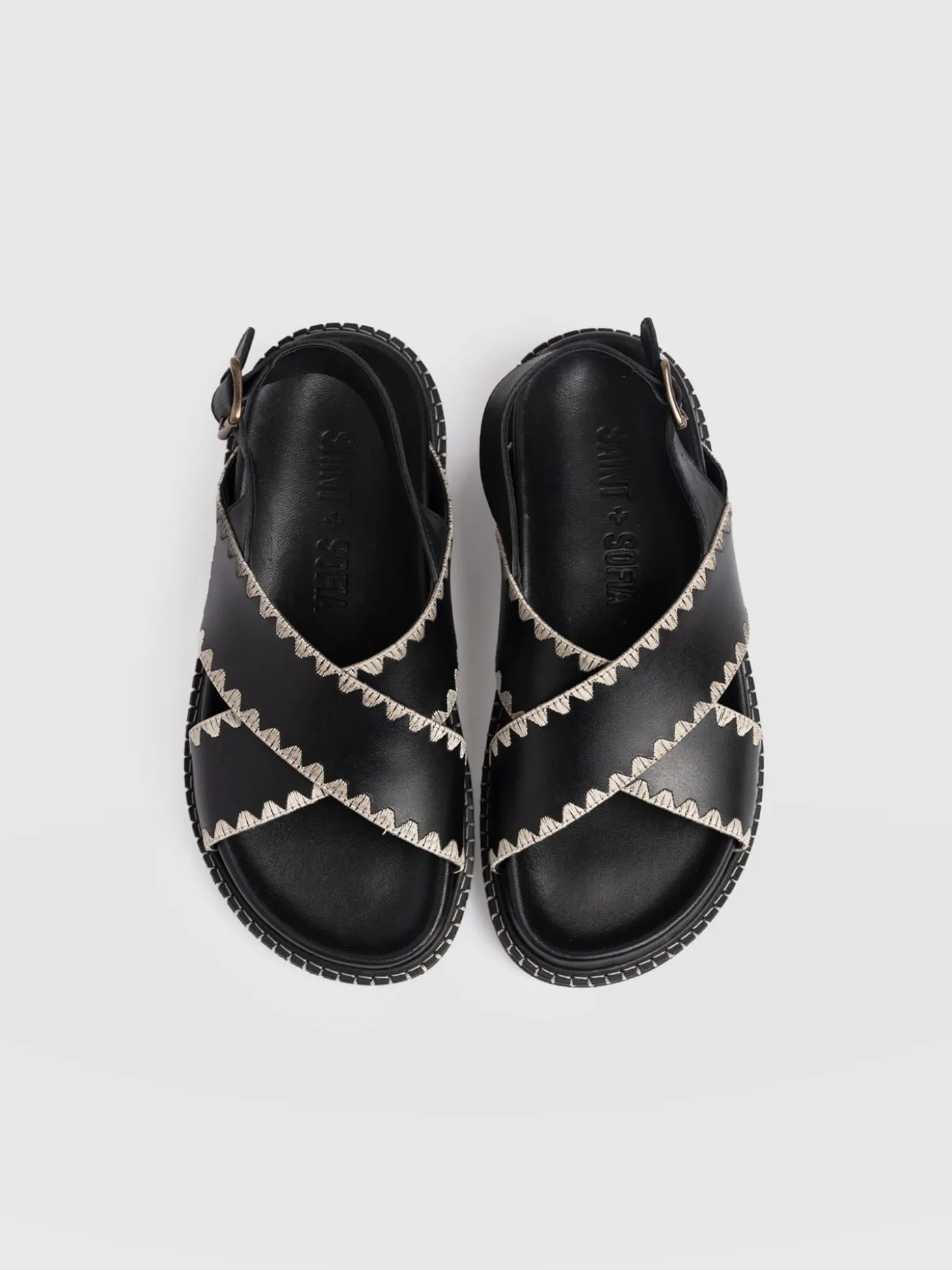 Bonnie Cross Over Sandals - Black