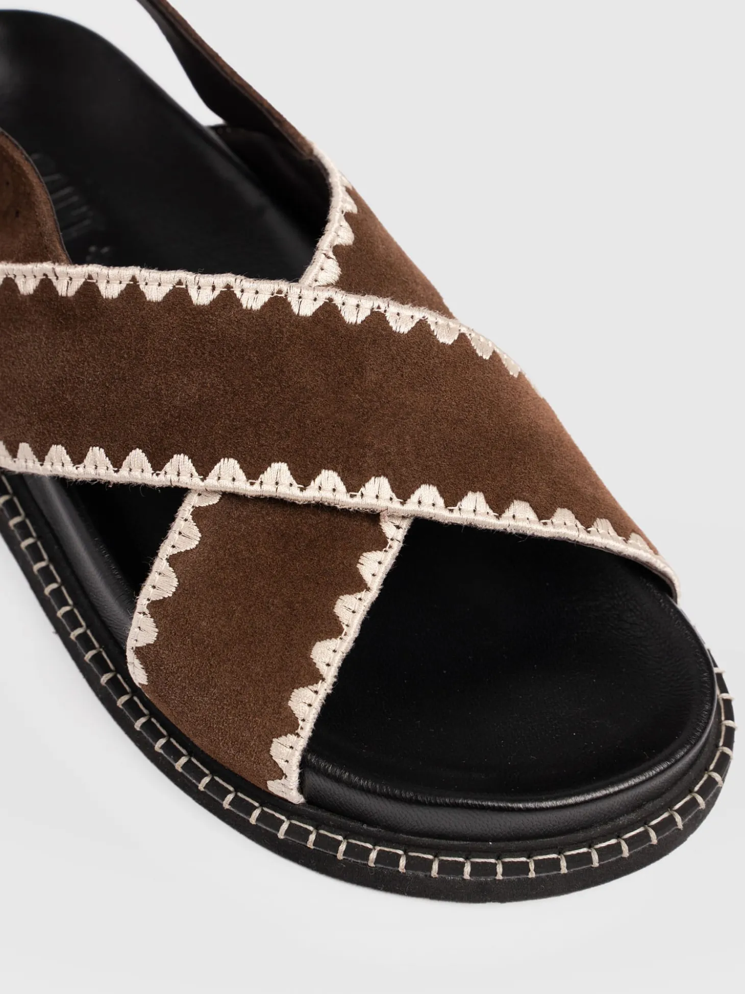 Bonnie Cross Over Sandals - Chocolate Suede